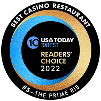 USA Today 10 Best Readers Choice 2022 Logo | Best Casino Restaurant #5 The Prime Rib