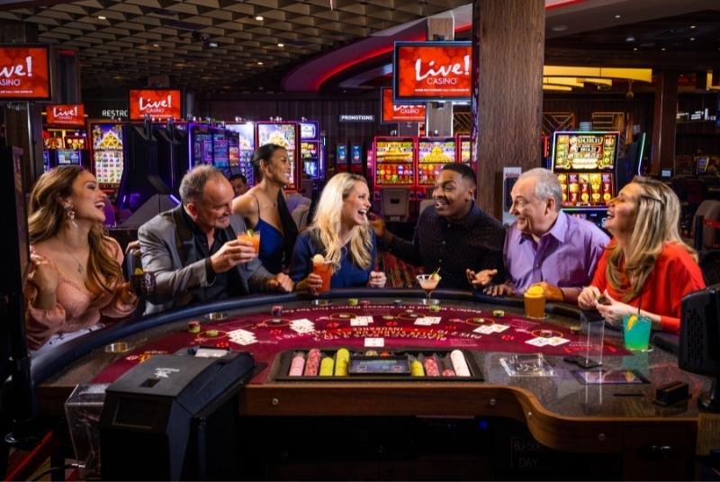 Group Playing Blackjack at Live! Casino®